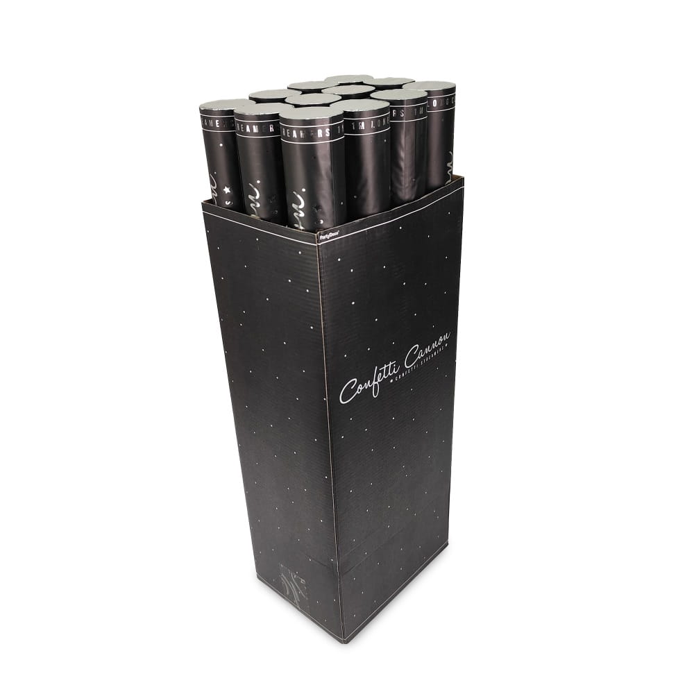 Tuby strzelające serpentyny srebrne 60 cm 36 szt