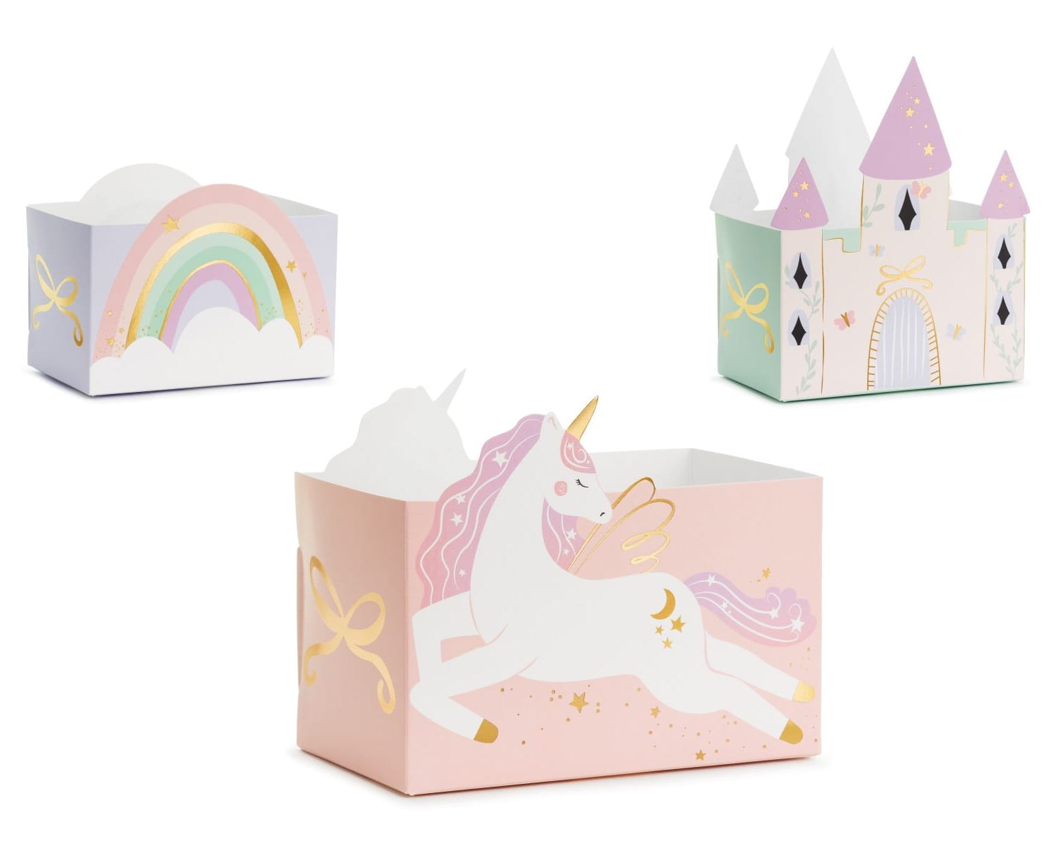 Pudełka na popcorn jednorożec i zamek księżniczki 6 szt