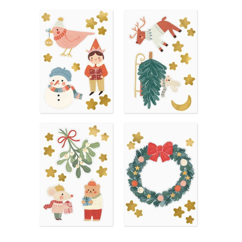 Naklejki świąteczne na okno Merry Christmas 40 szt