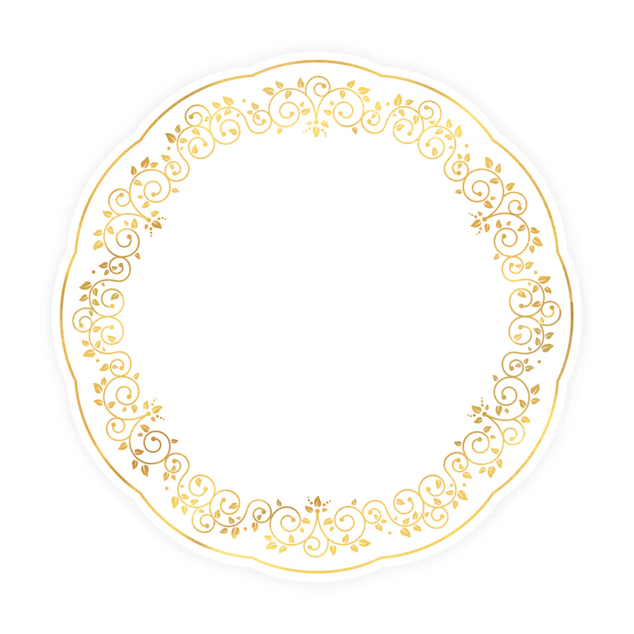 Papierowe podkładki pod talerze biało złote 30 cm 10 szt