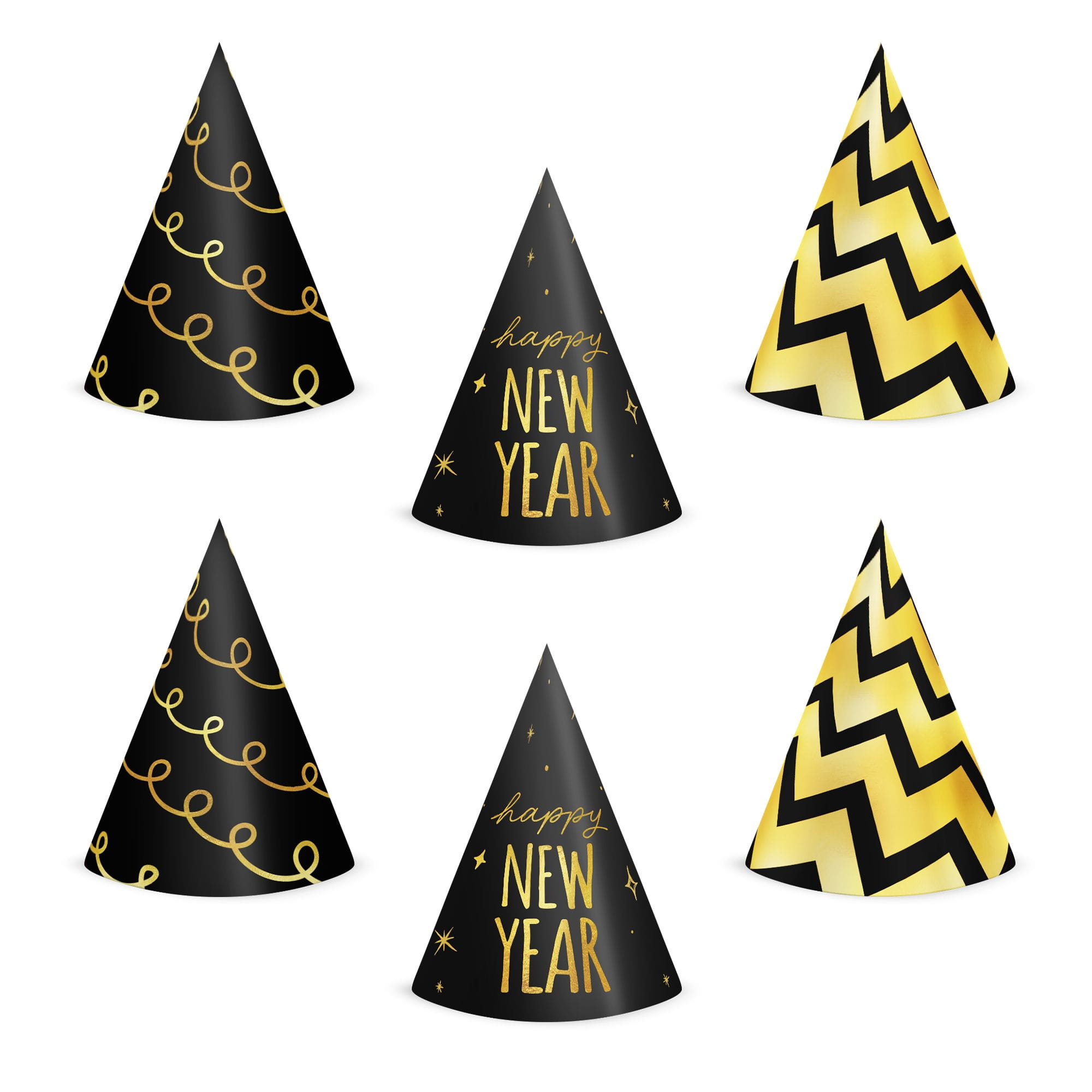 Czapeczki imprezowe Happy New Year zestaw 6 szt