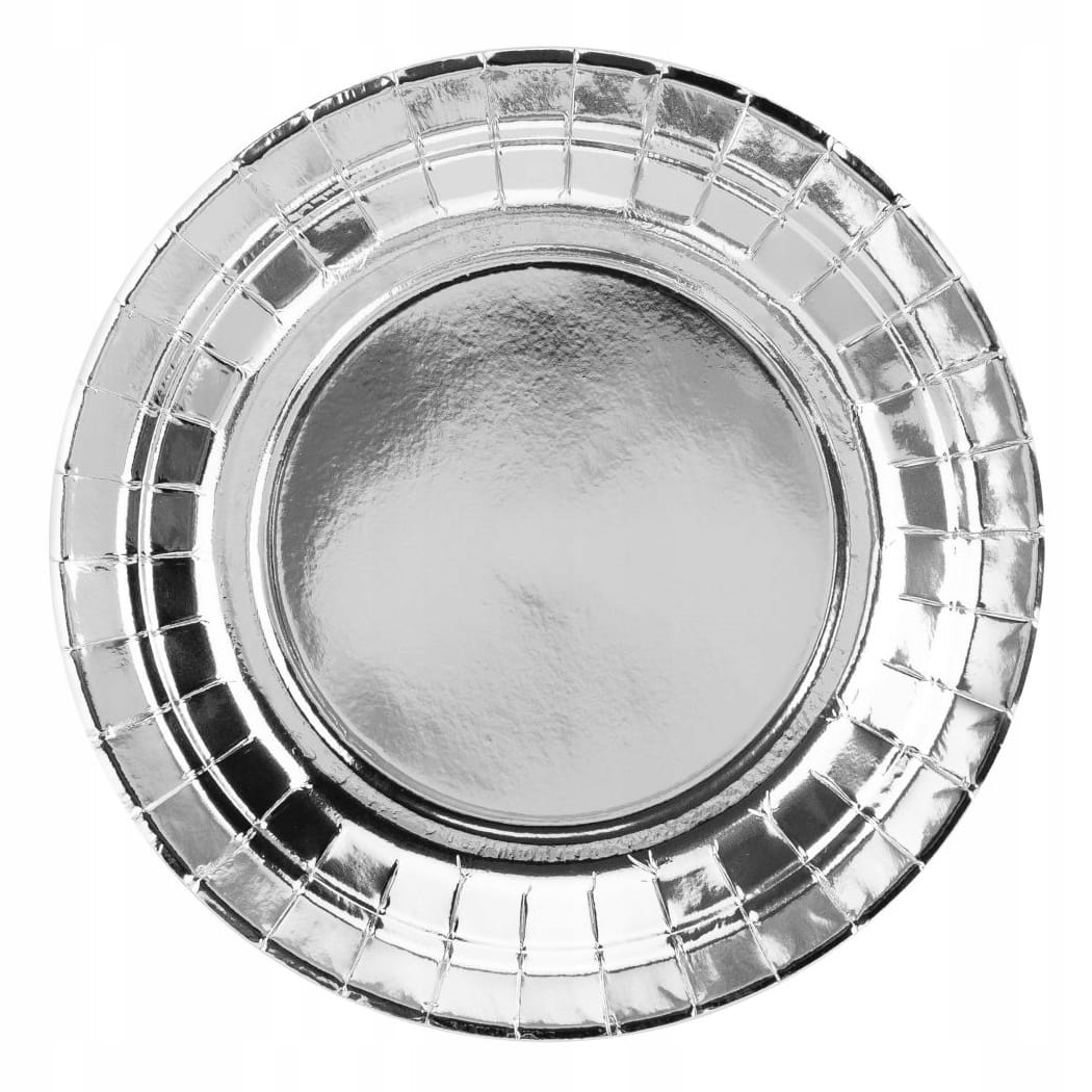 Talerzyki papierowe srebrne 18 cm 6 szt