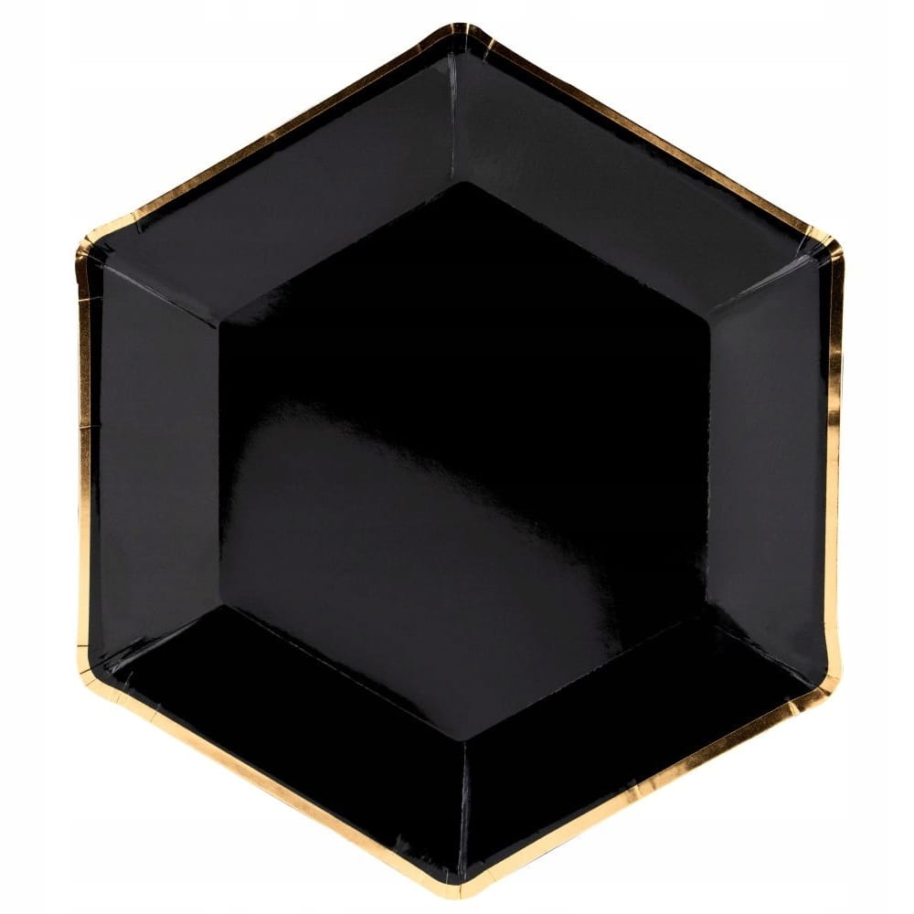 Talerzyki papierowe czarne 23 cm 6 szt.