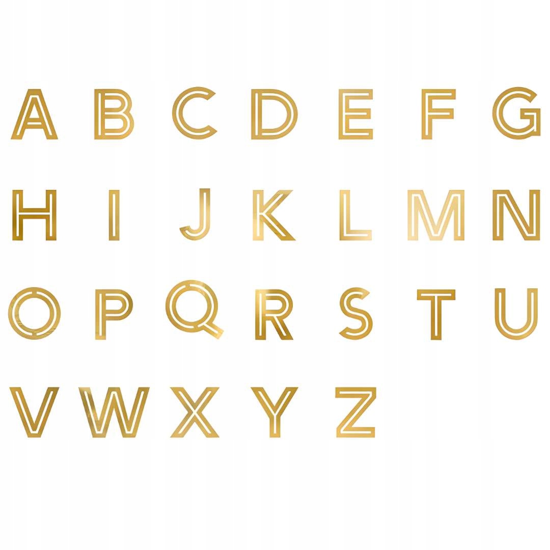 Naklejki Alfabet złote 4 cm