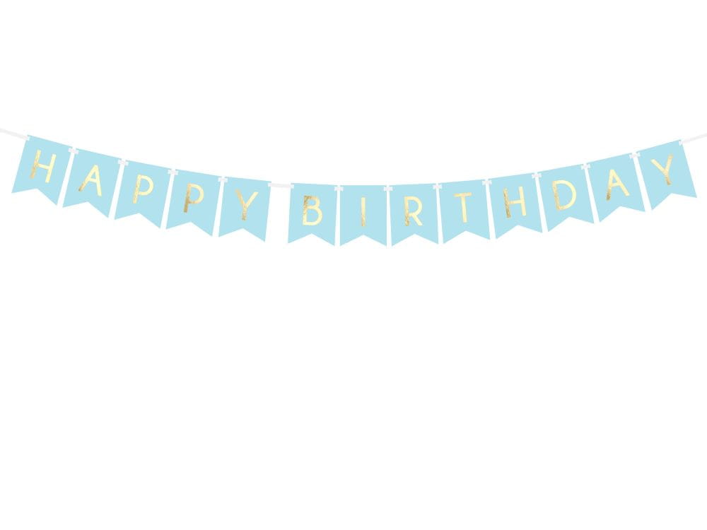 Baner happy birthday niebieski 175cm
