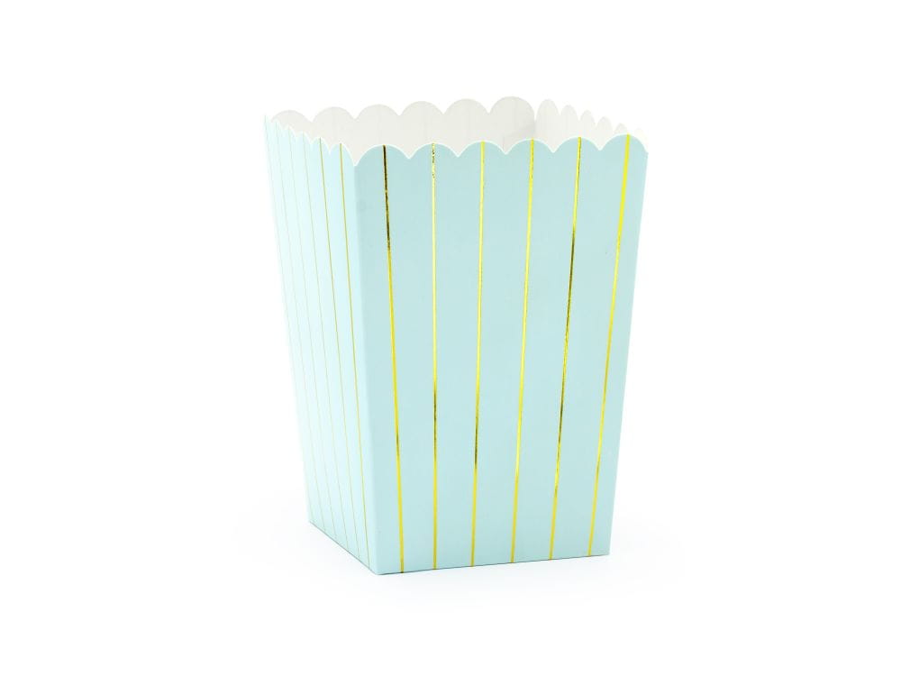 Pudełka na popcorn jasnoniebieskie 6szt.