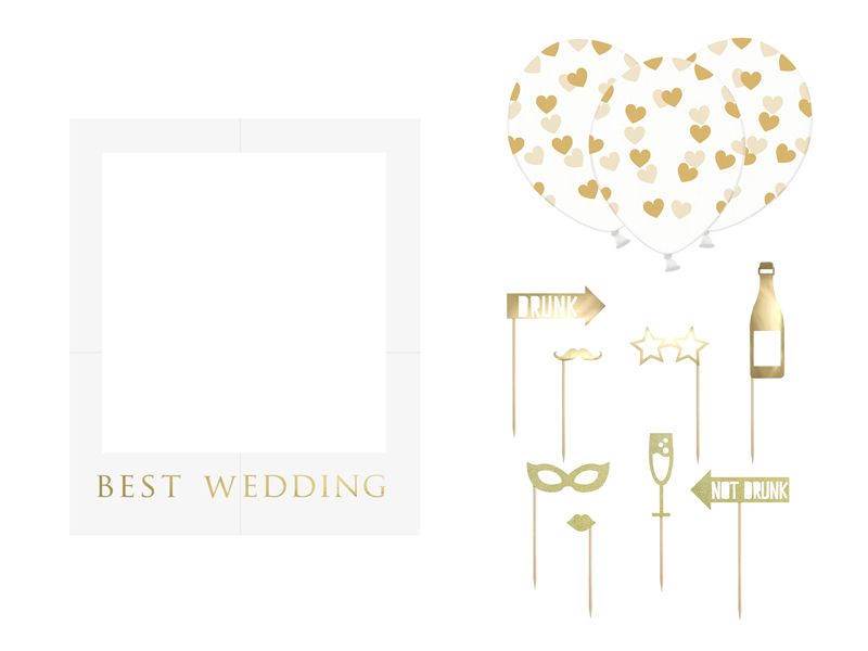 Gadżety do fotobudki z ramką selfie Best Wedding