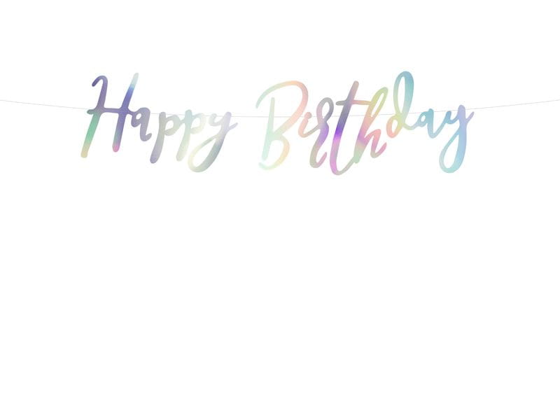 Baner Happy Birthday opalizujący 62cm