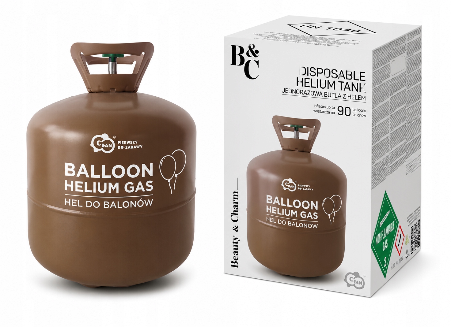 Duża butla z helem na 90 balonów GoDan HG-BJ90
