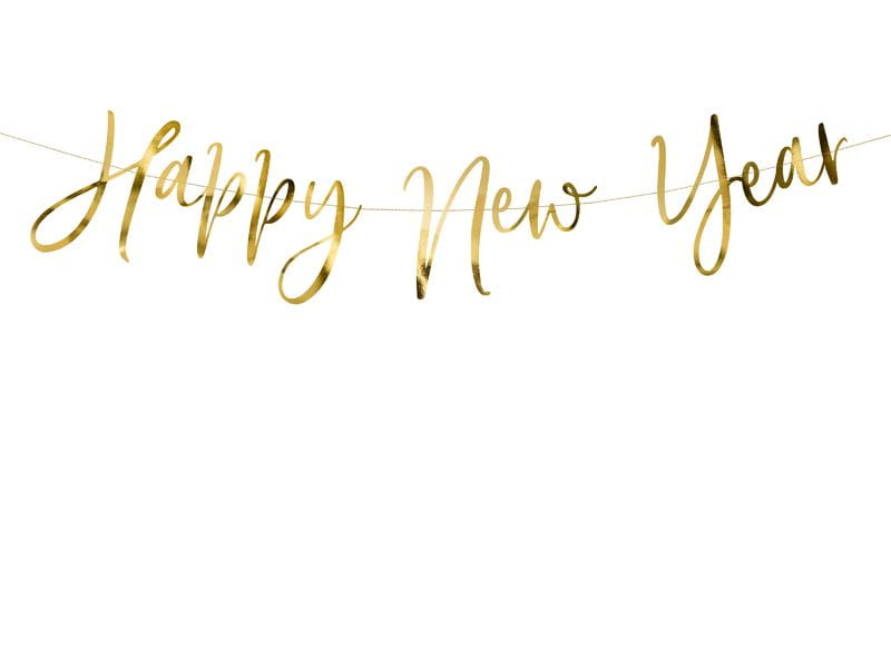 Baner Happy New Year złoty 66cm